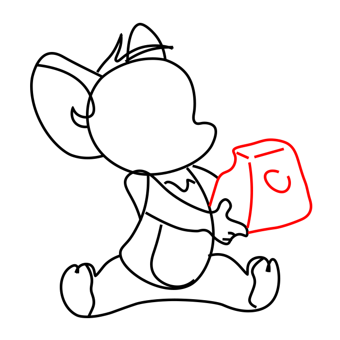 Hướng dẫn cách vẽ chú chuột Jerry siêu đáng yêu và ngộ nghĩnh cho bé - Bước 8