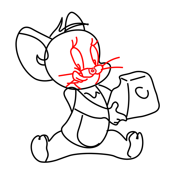 Hướng dẫn cách vẽ chú chuột Jerry siêu đáng yêu và ngộ nghĩnh cho bé - Bước 9