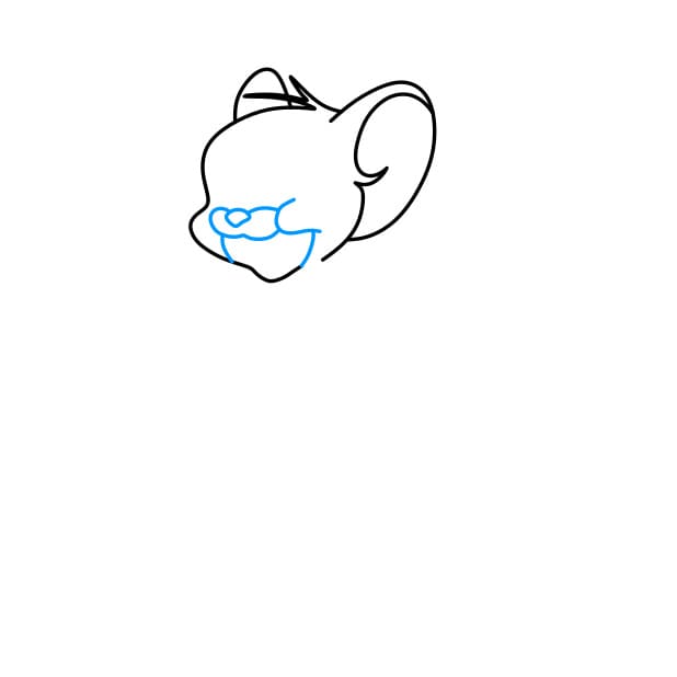 Hướng dẫn vẽ chú chuột Jerry thân thiện - Bước 3