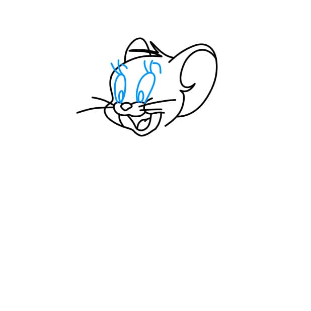 Hướng dẫn vẽ chú chuột Jerry thân thiện - Bước 4