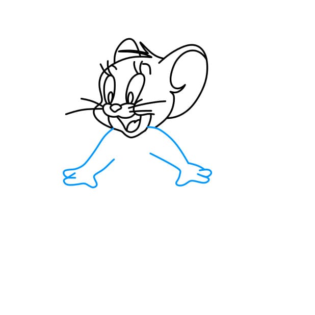 Hướng dẫn vẽ chú chuột Jerry thân thiện - Bước 5