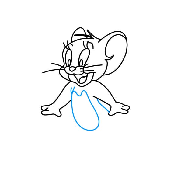 Hướng dẫn vẽ chú chuột Jerry thân thiện - Bước 6