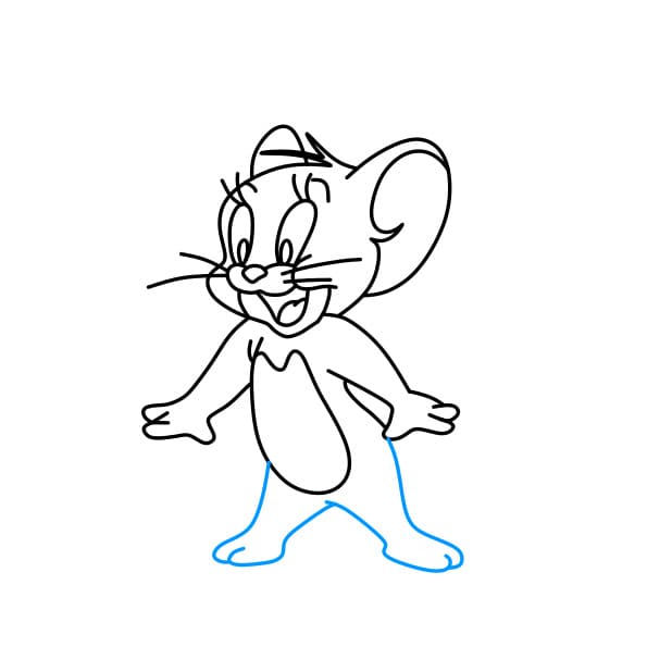 Hướng dẫn vẽ chú chuột Jerry thân thiện - Bước 7