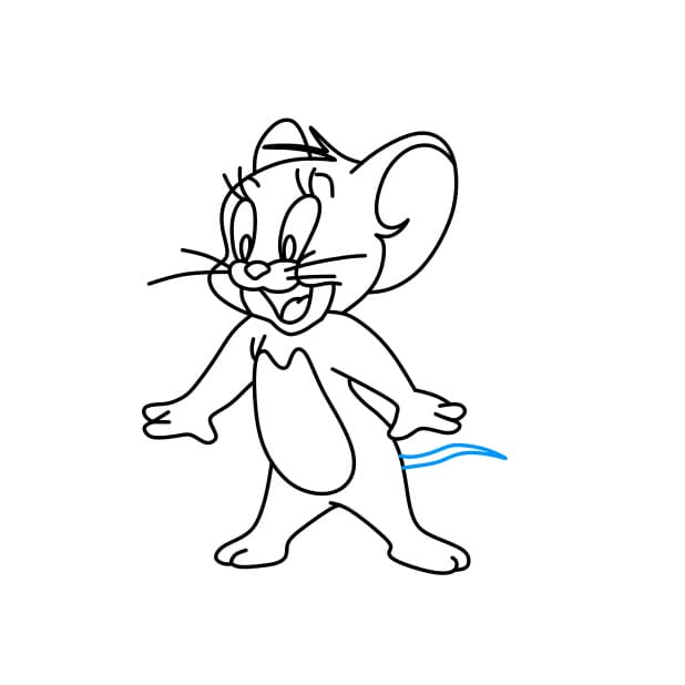 Hướng dẫn vẽ chú chuột Jerry thân thiện - Bước 8