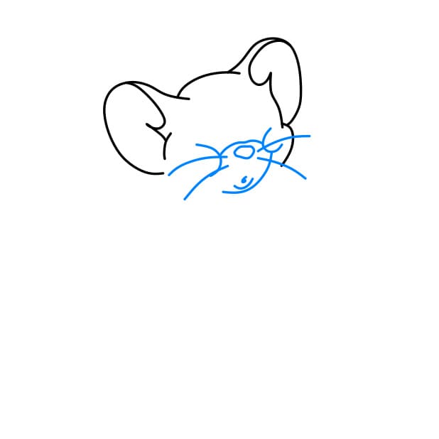 Hướng dẫn vẽ chú chuột Jerry đang buồn rầu - Bước 2