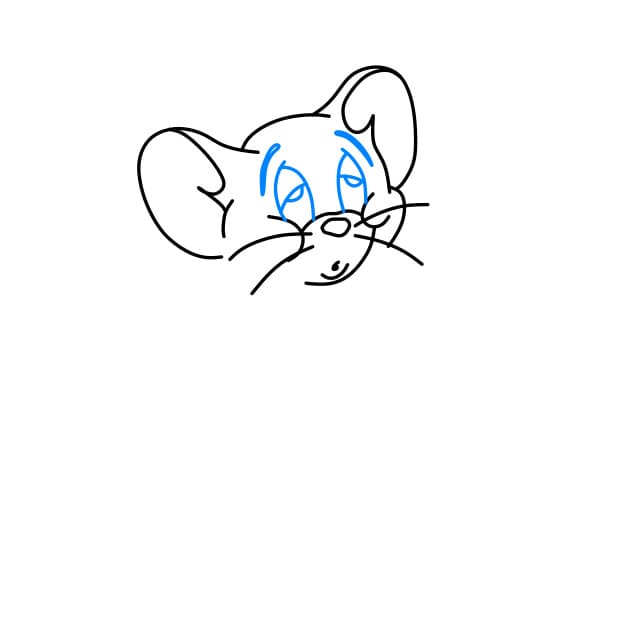 Hướng dẫn vẽ chú chuột Jerry đang buồn rầu - Bước 3