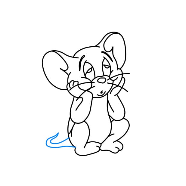 Hướng dẫn vẽ chú chuột Jerry đang buồn rầu - Bước 7