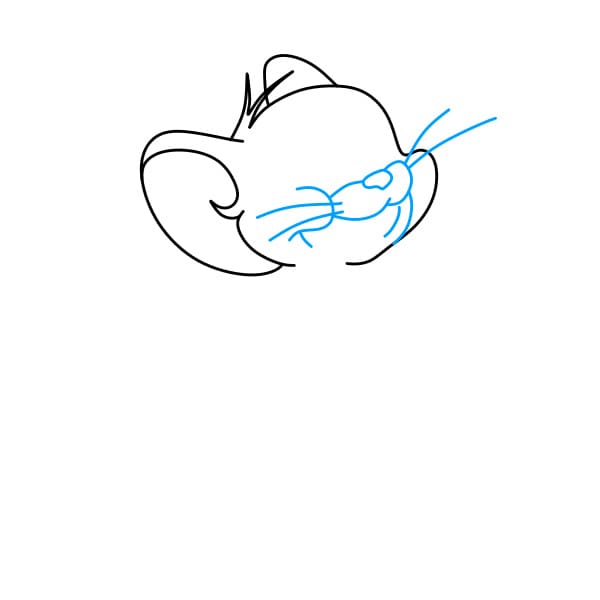 4. Hướng dẫn vẽ chú chuột Jerry đang yêu đời và vui vẻ - Bước 3