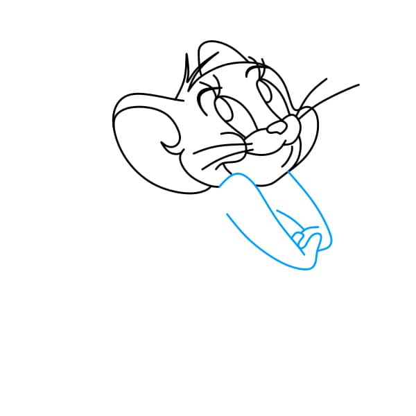 4. Hướng dẫn vẽ chú chuột Jerry đang yêu đời và vui vẻ - Bước 4