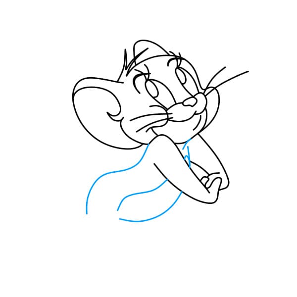 4. Hướng dẫn vẽ chú chuột Jerry đang yêu đời và vui vẻ - Bước 5