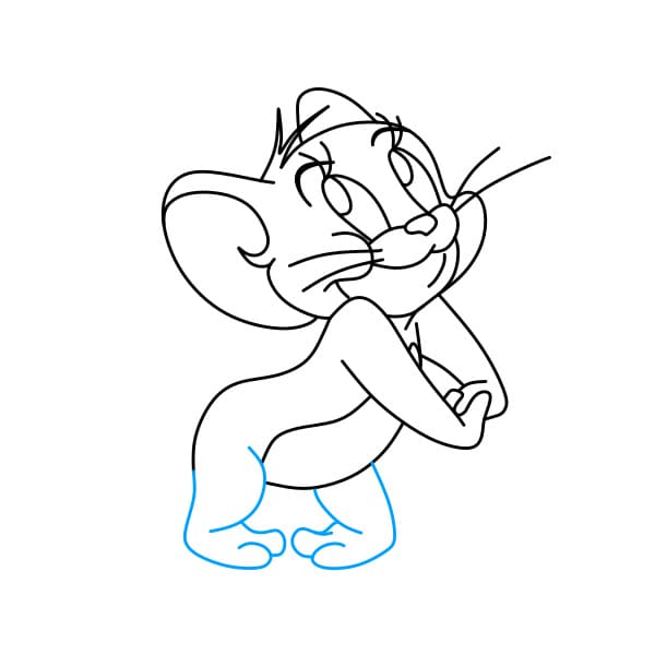 4. Hướng dẫn vẽ chú chuột Jerry đang yêu đời và vui vẻ - Bước 6