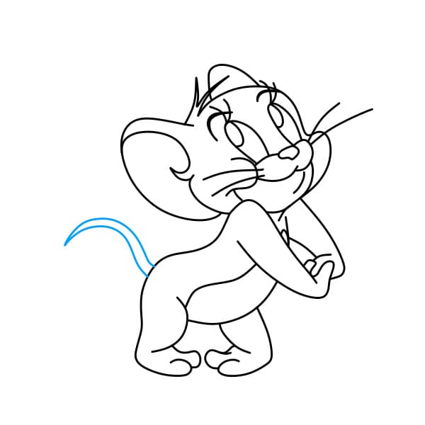 4. Hướng dẫn vẽ chú chuột Jerry đang yêu đời và vui vẻ - Bước 7