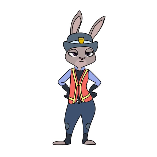 Hướng dẫn vẽ nhân vật Judy Hopps ( nhân vật trong phim hoạt hình Zootopia ) đơn giản và đẹp cho bé