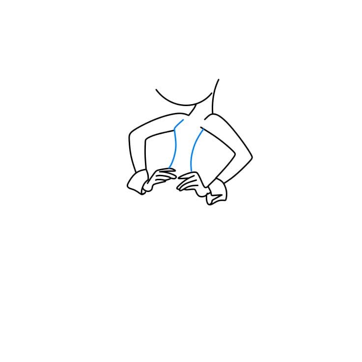 Hướng dẫn cách vẽ Kim Possible đơn giản và phong cách cho bé - Bước 3