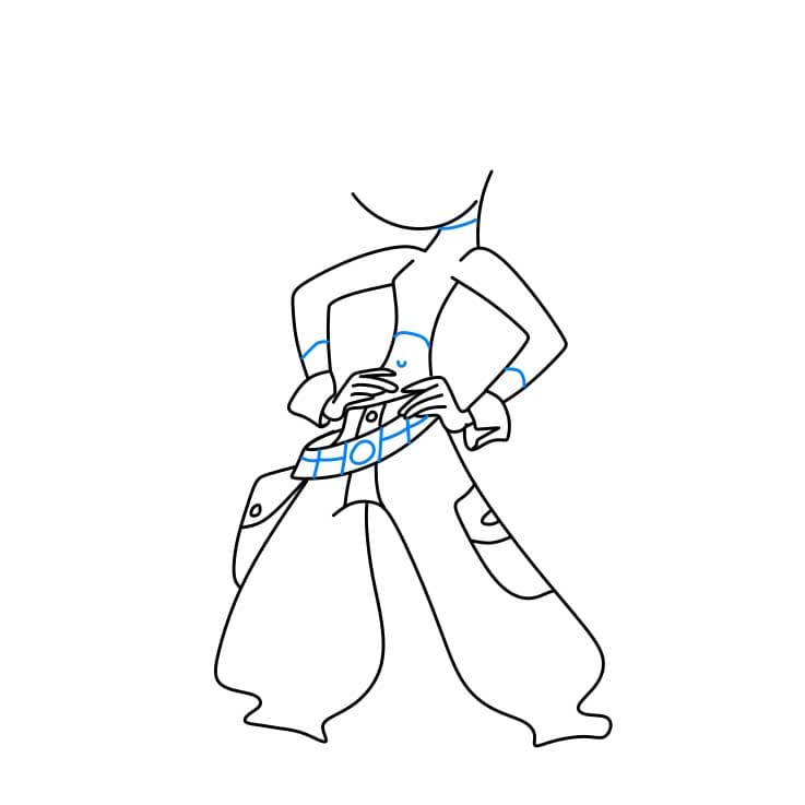 Hướng dẫn cách vẽ Kim Possible đơn giản và phong cách cho bé - Bước 5