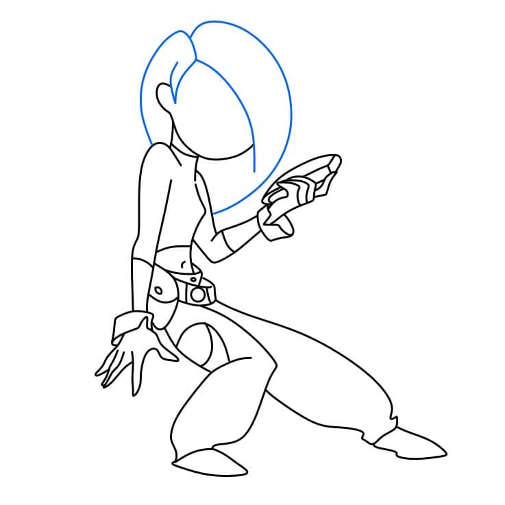 Hướng dẫn cách vẽ Kim Possible đơn giản và dễ thương cho bé - Bước 6