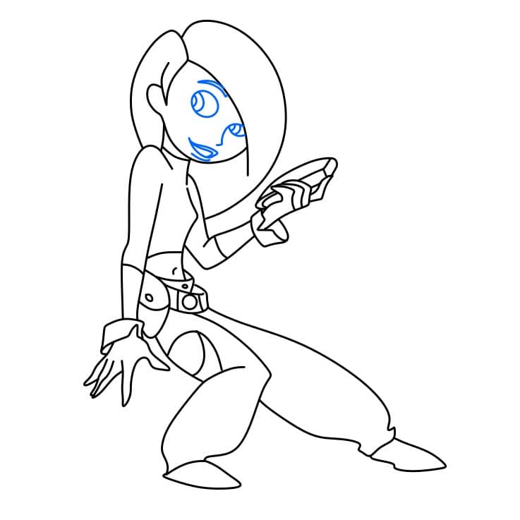 Hướng dẫn cách vẽ Kim Possible đơn giản và dễ thương cho bé - Bước 7