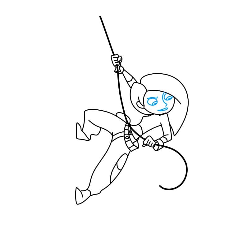 Hướng dẫn cách vẽ Kim Possible đơn giản cho bé - Bước 7