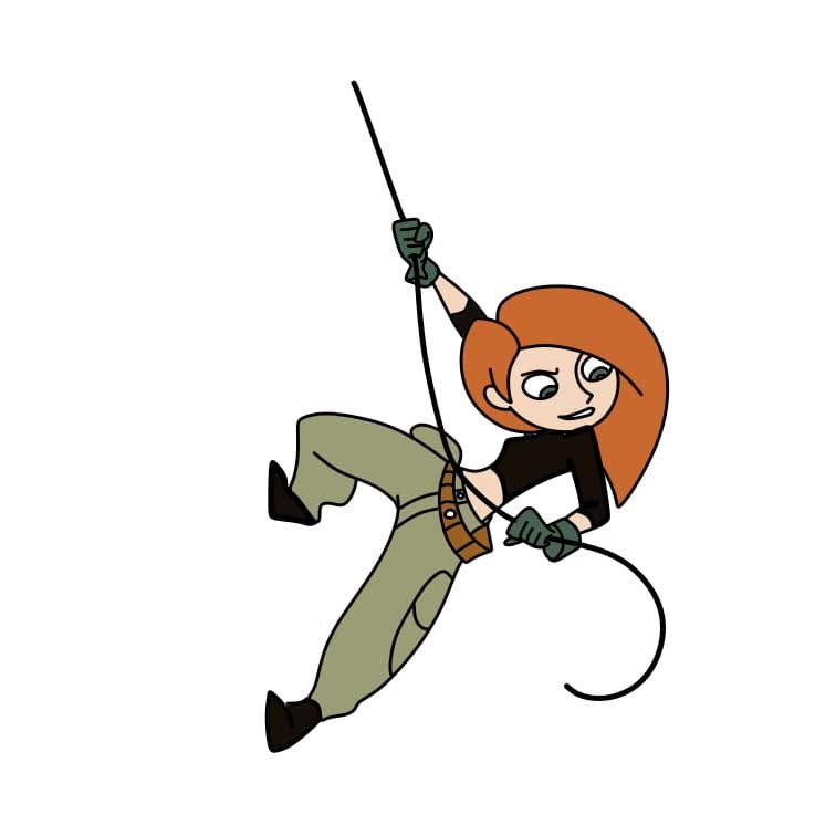 Hướng dẫn cách vẽ Kim Possible đơn giản cho bé - Bước 8