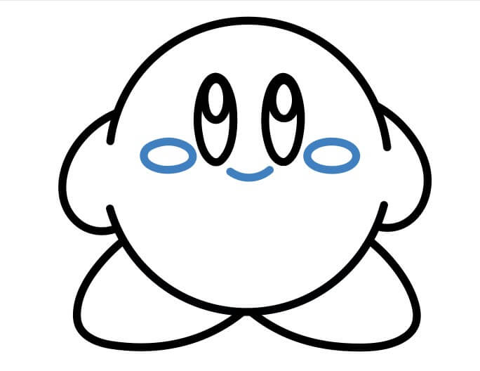 Hướng dẫn vẽ Kirby mỉm cười. - Bước 8