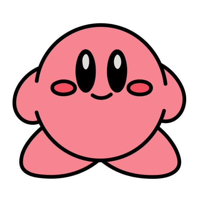 Hướng dẫn vẽ Kirby mỉm cười.