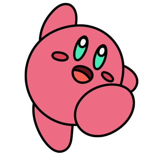Hướng dẫn vẽ Kirby năng động.