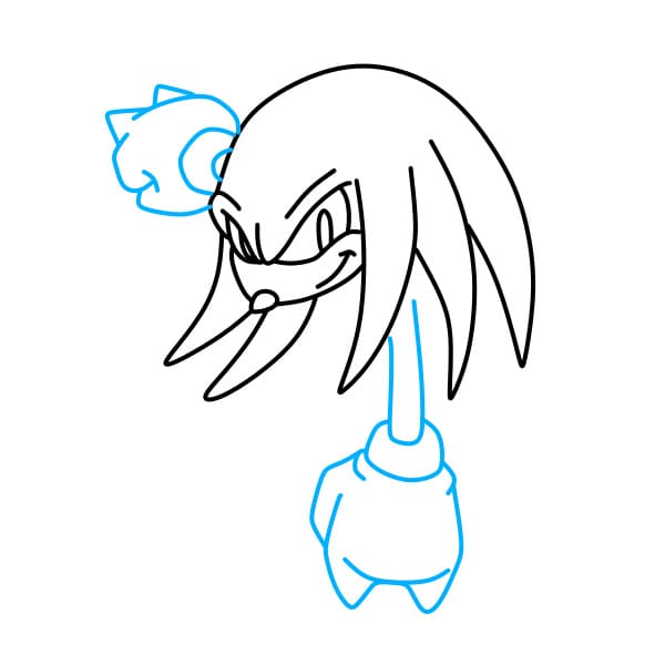 Hướng dẫn vẽ Knuckles siêu ngầu cho bé - Bước 4