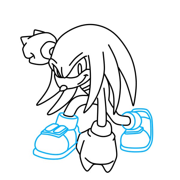Hướng dẫn vẽ Knuckles siêu ngầu cho bé - Bước 7