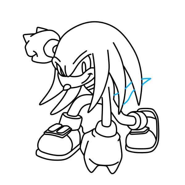 Hướng dẫn vẽ Knuckles siêu ngầu cho bé - Bước 8
