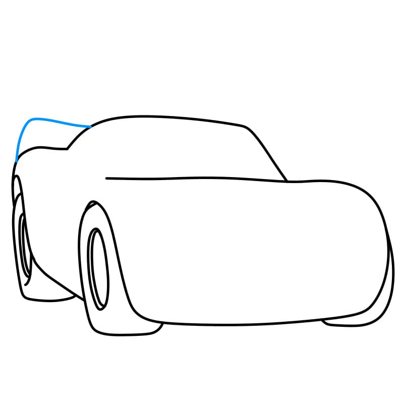 Hướng dẫn vẽ ô tô Lightning Mcqueen đẹp và tinh tế cho bé - Bước 5