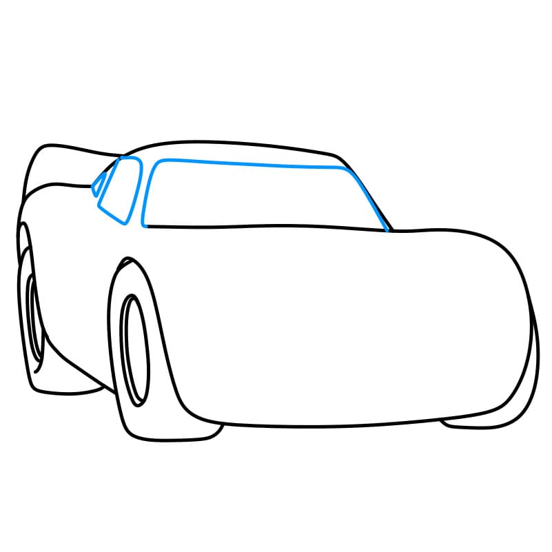 Hướng dẫn vẽ ô tô Lightning Mcqueen đẹp và tinh tế cho bé - Bước 6