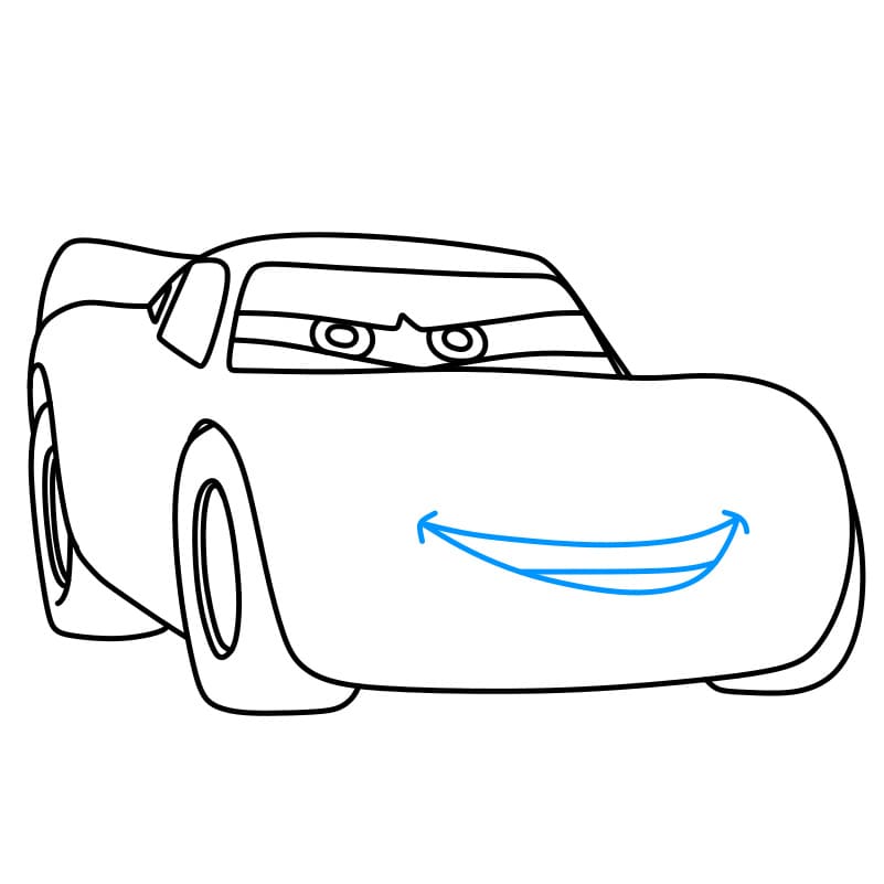 Hướng dẫn vẽ ô tô Lightning Mcqueen đẹp và tinh tế cho bé - Bước 8