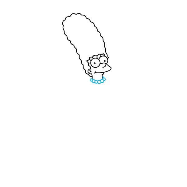 Hướng dẫn vẽ nhân vật  Marge Simpson - Bước 5