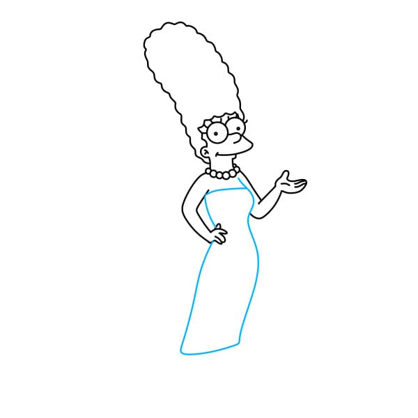 Hướng dẫn vẽ nhân vật  Marge Simpson - Bước 7