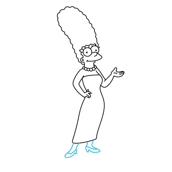 Hướng dẫn vẽ nhân vật  Marge Simpson - Bước 8