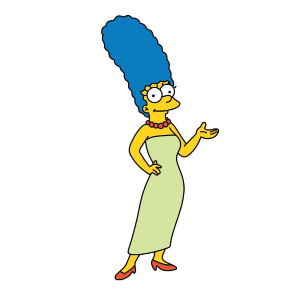 Hướng dẫn vẽ nhân vật  Marge Simpson - Bước 9