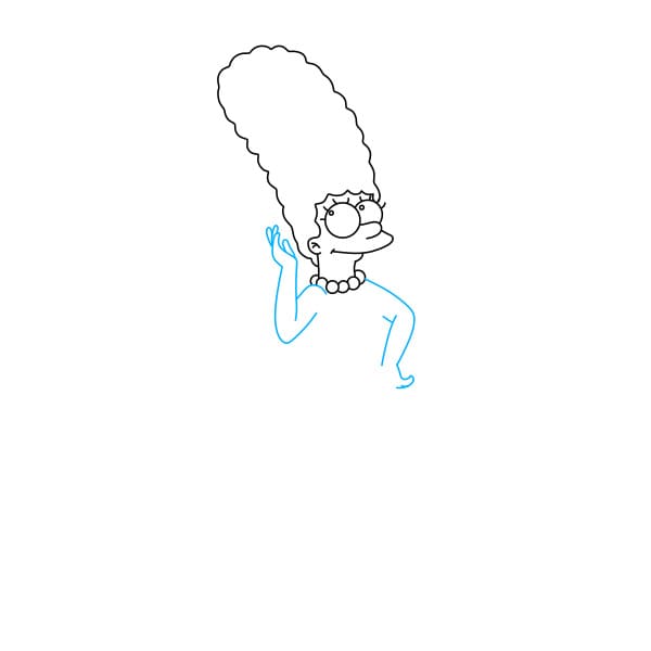 Hướng dẫn vẽ nhân vật Marge Simpson - Bước 6