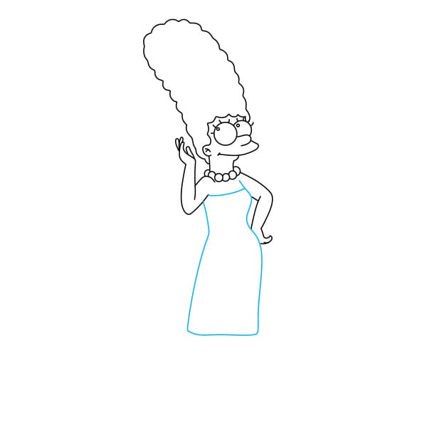 Hướng dẫn vẽ nhân vật Marge Simpson - Bước 7