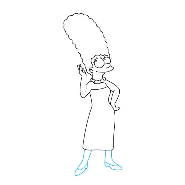 Hướng dẫn vẽ nhân vật Marge Simpson - Bước 8