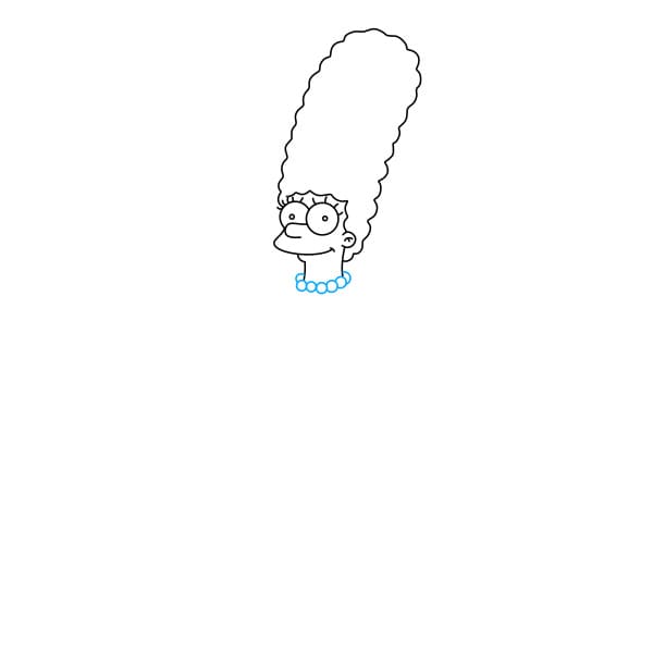 Hướng dẫn Vẽ nhân vật Marge Simpson - Bước 5