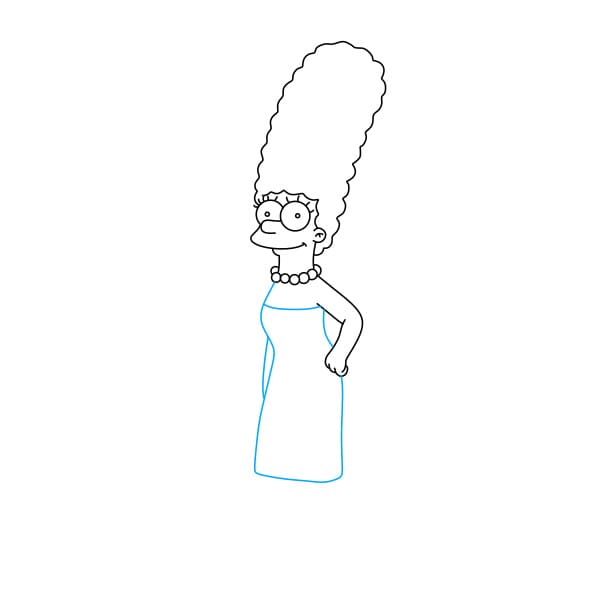Hướng dẫn Vẽ nhân vật Marge Simpson - Bước 7