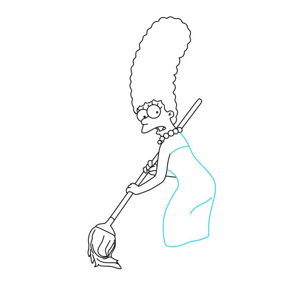 Hướng dẫn vẽ nhân vật Marge Simpson - Bước 7