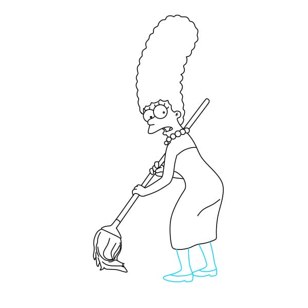 Hướng dẫn vẽ nhân vật Marge Simpson - Bước 8