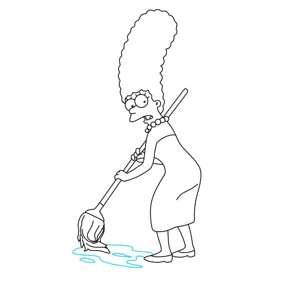 Hướng dẫn vẽ nhân vật Marge Simpson - Bước 9
