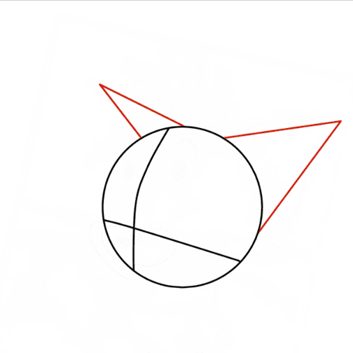 Hướng dẫn cách vẽ mèo Tom đơn giản cho bé - Bước 2