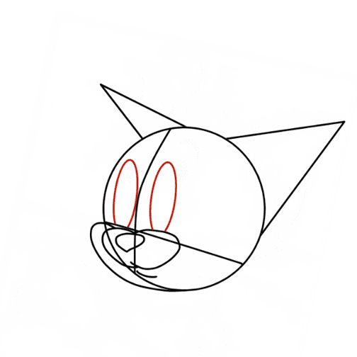 Hướng dẫn cách vẽ mèo Tom đơn giản cho bé - Bước 5