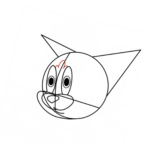 Hướng dẫn cách vẽ mèo Tom đơn giản cho bé - Bước 6