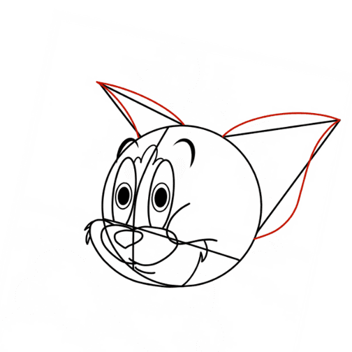 Hướng dẫn cách vẽ mèo Tom đơn giản cho bé - Bước 8