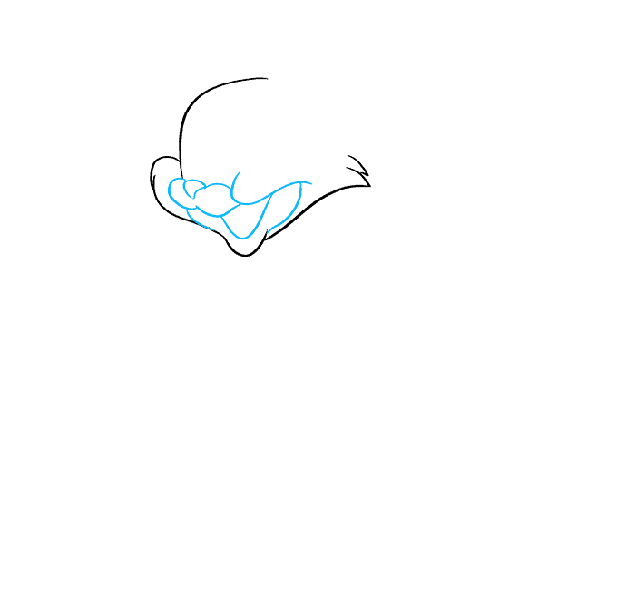 Hướng dẫn cách vẽ mèo Tom chi tiết từng bước và siêu ngộ nghĩnh cho bé - Bước 2