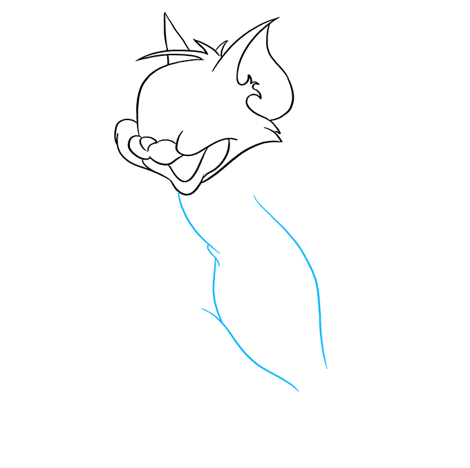 Hướng dẫn cách vẽ mèo Tom chi tiết từng bước và siêu ngộ nghĩnh cho bé - Bước 4